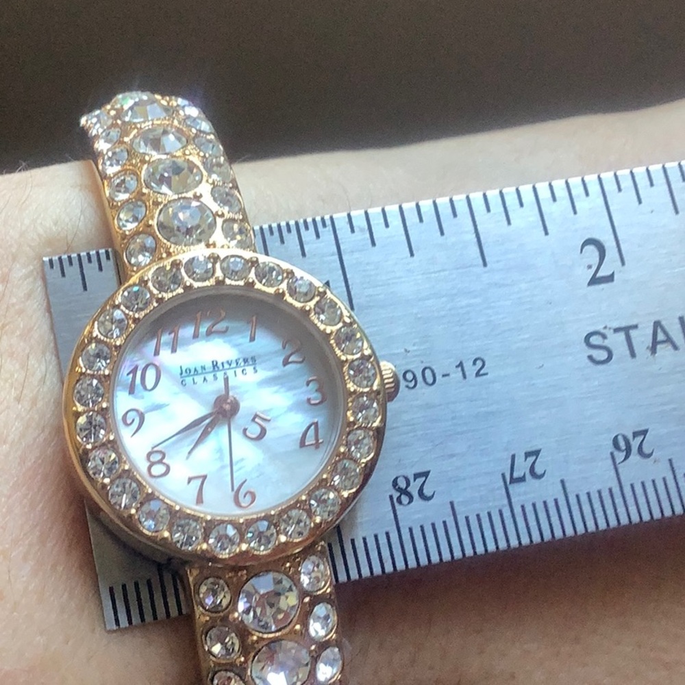 Joan Rivers Gold Crystal Bangle Watch - Picture 8 of 8